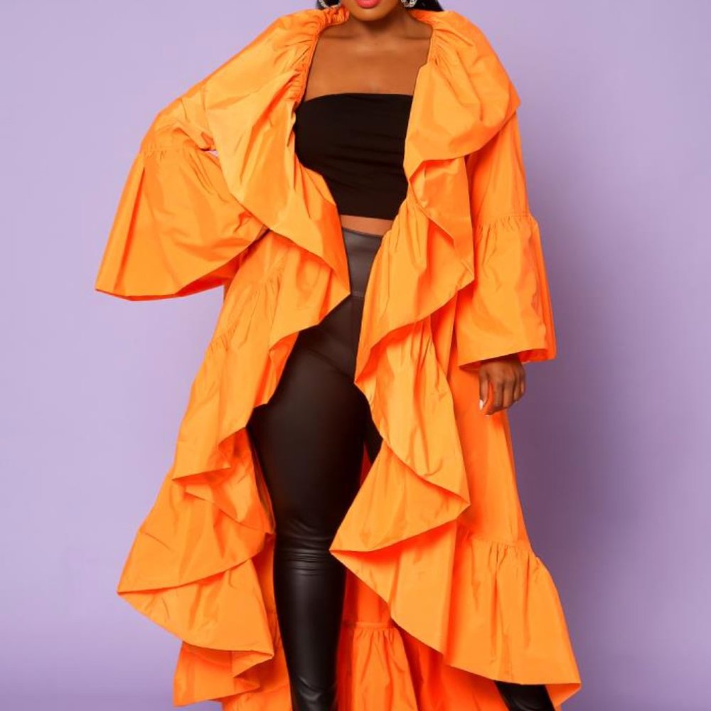 Orange Ruffle Duster